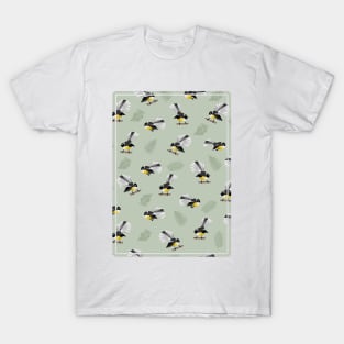 New Zealand Bird Pattern Fantails T-Shirt